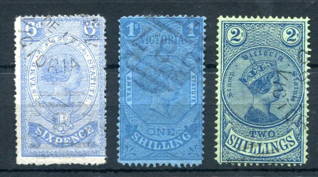 1884 6d blue, perf. 13 (SG 223), 1/- blue/blue, ... Image 1++