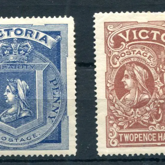1897 Diamond Jubilee pair. MLH, 1d with small ...