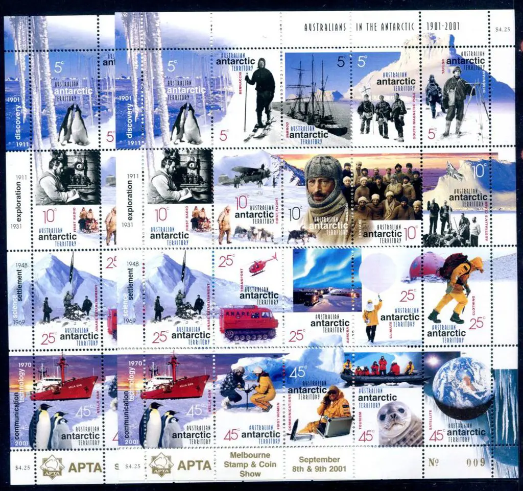 2001 $4.25 Australians in the Antarctic sheetlet ... Image 1++