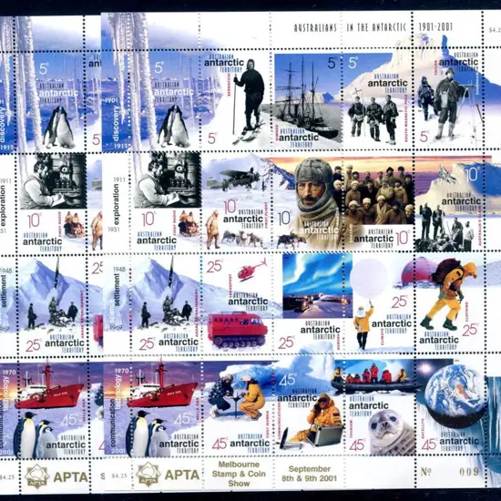 2001 $4.25 Australians in the Antarctic sheetlet ...