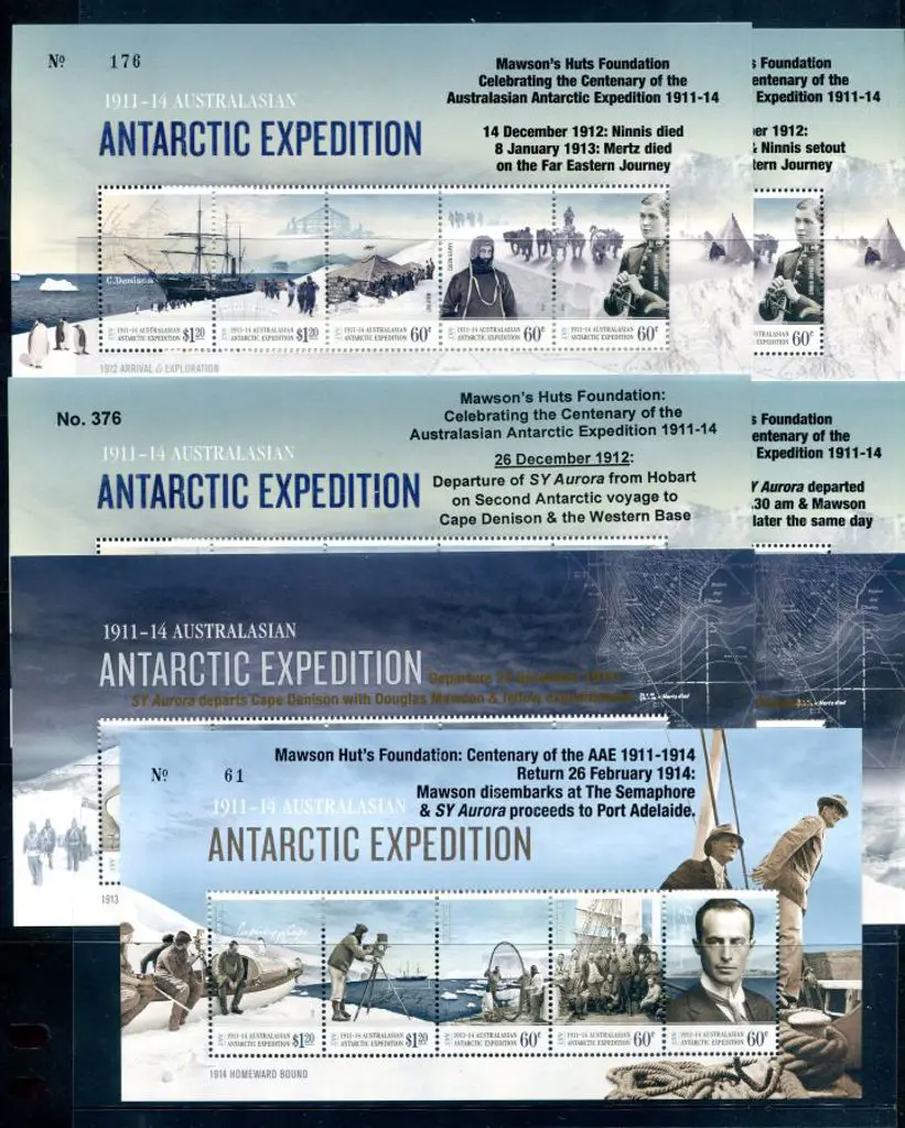 2012/14 $4.20 Antarctic Expedition Anniv set of 7 ... Image 1++