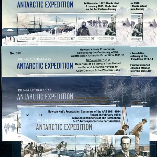 2012/14 $4.20 Antarctic Expedition Anniv set of 7 ...