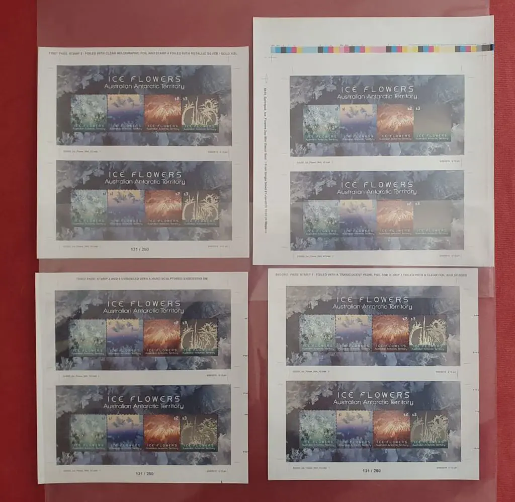 2016 Ice Flowers imperforate & progress M/S's all ... Image 1++