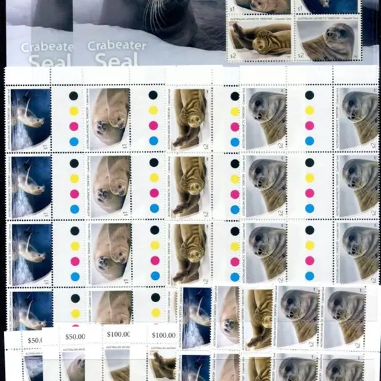 2018 Crabeater Seals sets of 4 in gutter blocks of ...