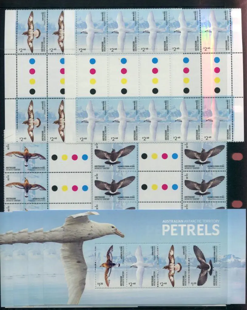 2024 Petrels set of 4 in gutter blocks of 10 & 4 ... Image 1++