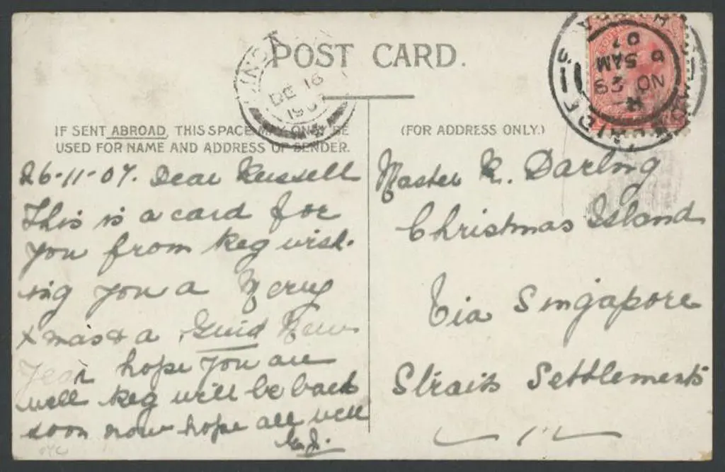 1907 (28th Nov) South Australian Greetings ... Image 1++