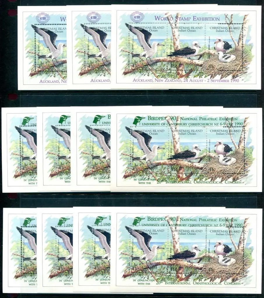 1990 Abbotts Booby M/S's ovptd "NZ 1990 World ... Image 1++