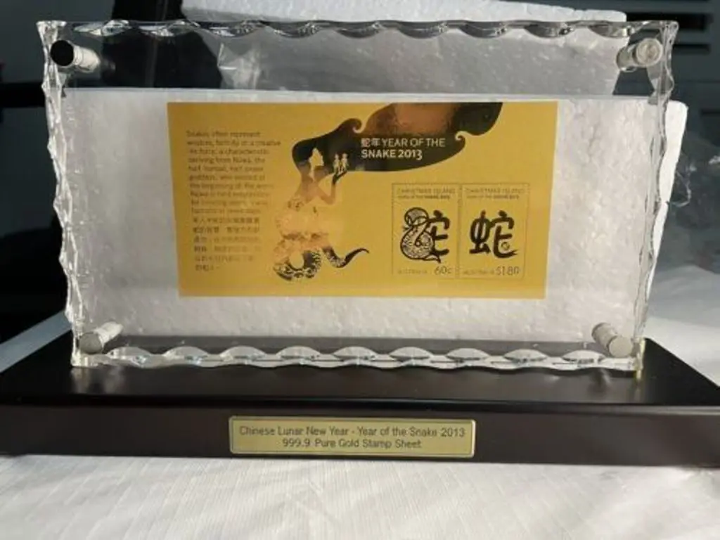 2013 Year of the Snake gold miniature sheet in ... Image 1++
