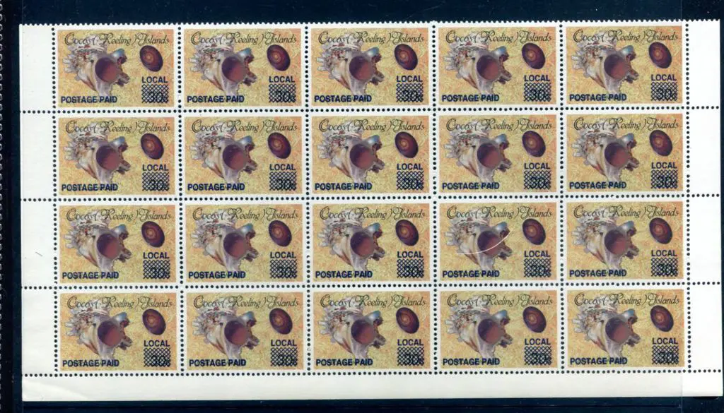 1991 (1c) on 30c Lajonkaire's Turban shell ... Image 1++