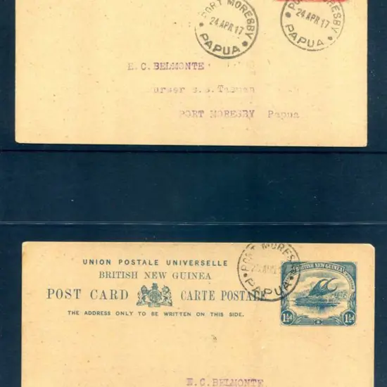 1917 1d scarlet & 1½d blue Post Cards with Port ...