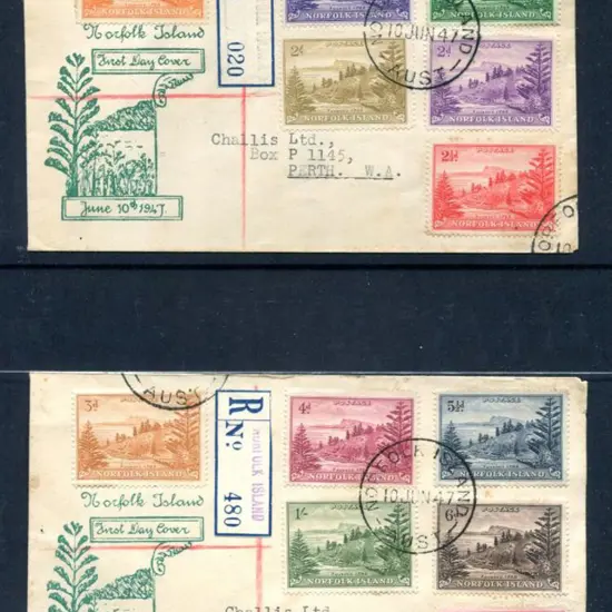 1947 (10th June) ½d to 2/- Ball Bay set of 12 on 2 ...