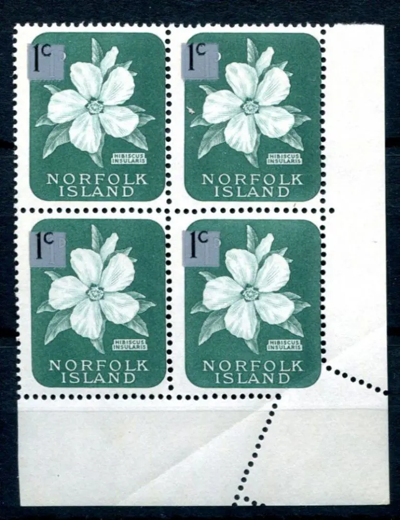 1966 1c on 1d Hibiscus Decimal surcharge (large) ... Image 1++