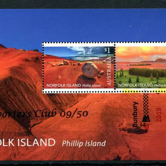 2019 $3 Phillip Island M/S ovptd "Bunbury 2019 ...