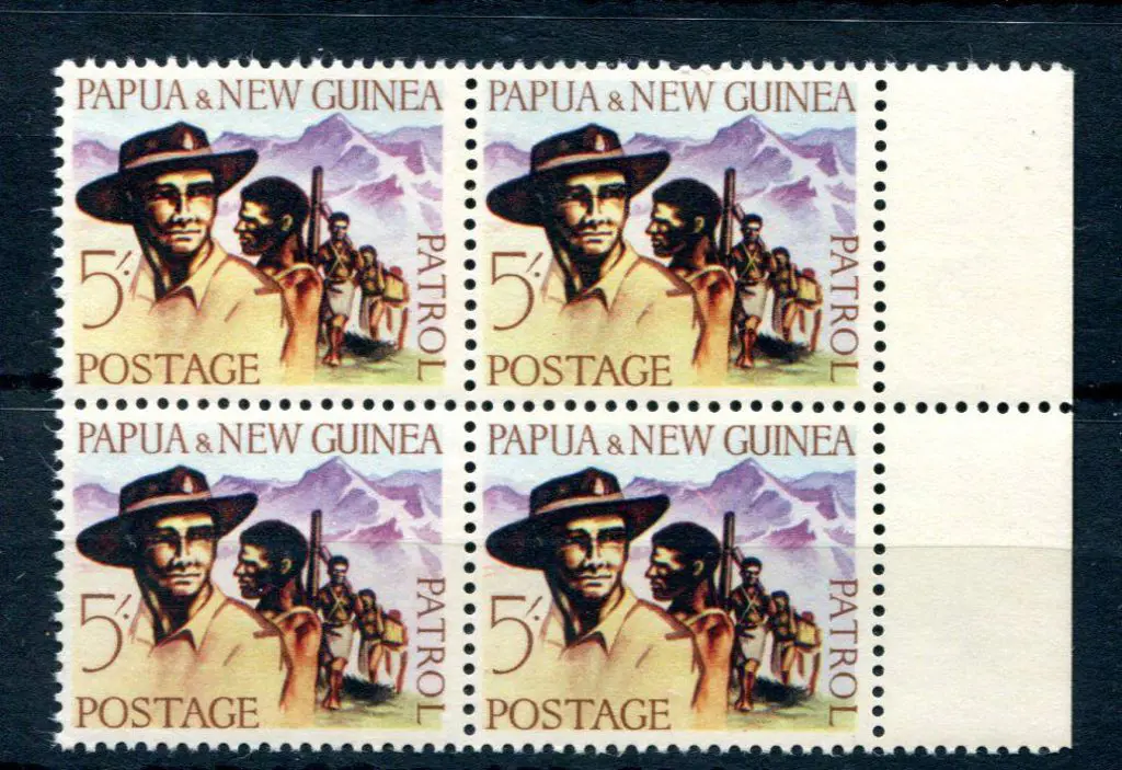 1962 5/- Patrol block of 4 with right selvedge ... Image 1++
