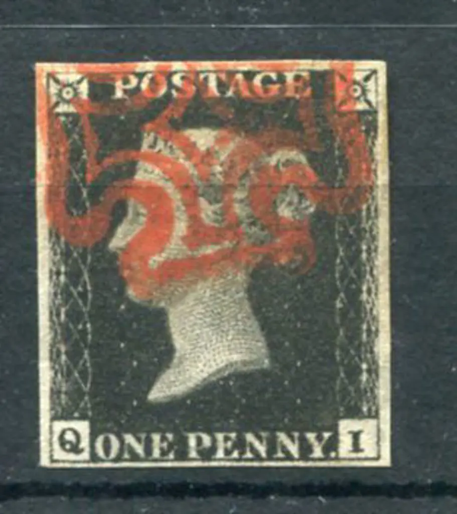1840 1d intense black, Plate 5. Very fine used ... Image 1++