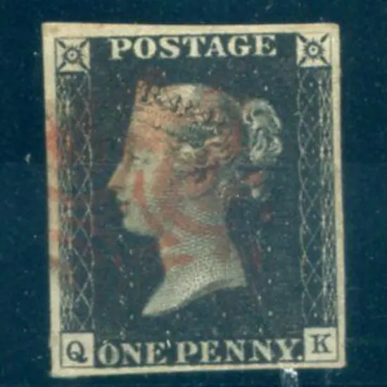 1840 1d black, Plate 1b. Fine used with light red ...