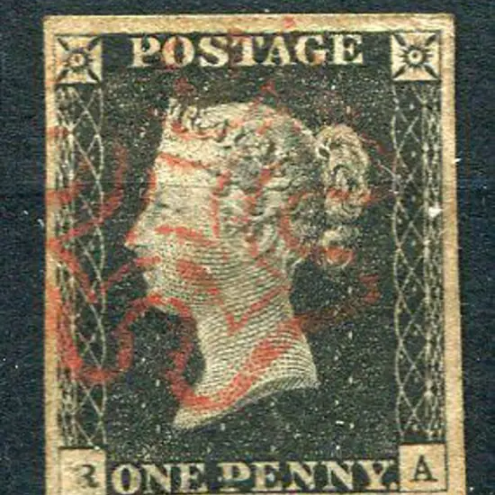 1840 1d black, Plate 2 fine used with neat Maltese ...