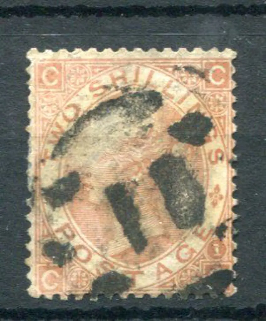 1867/80 2/- brown QV sound used with heavy smudged ... Image 1++