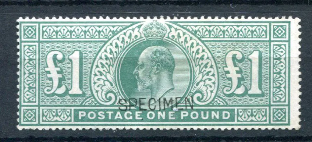 1902/10 £1 dull blue-green KEVII, DLR printing ... Image 1++
