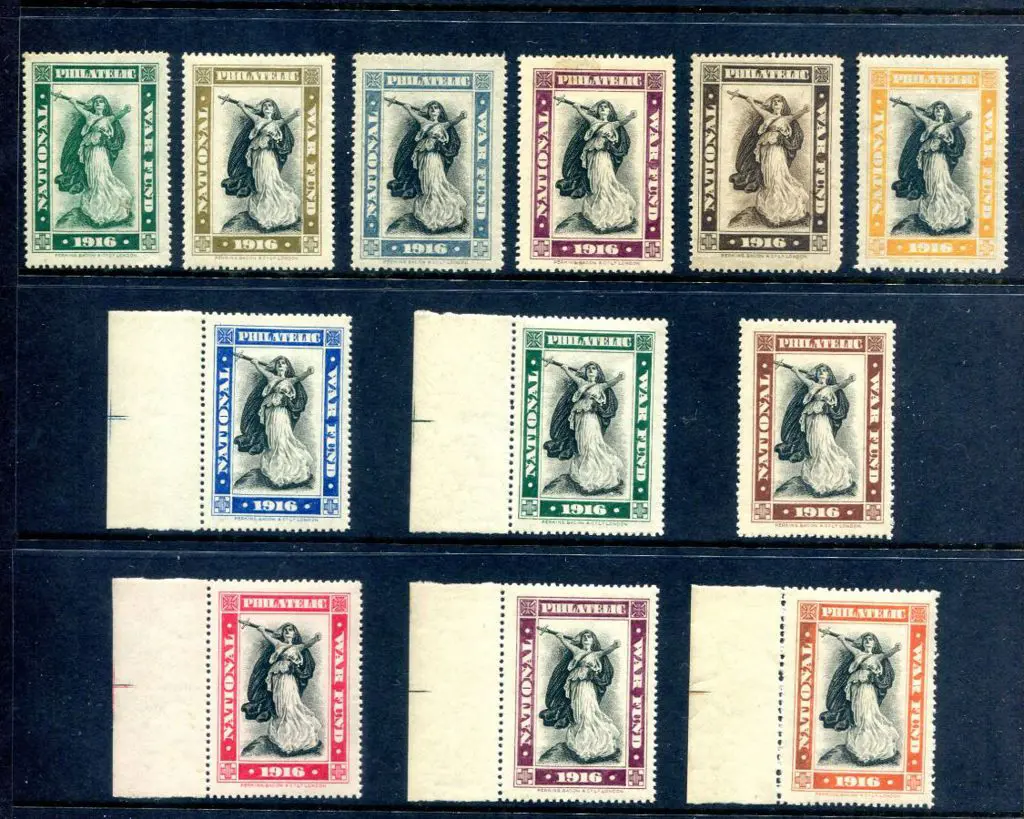 1916 National War Fund cinderellas printed by ... Image 1++