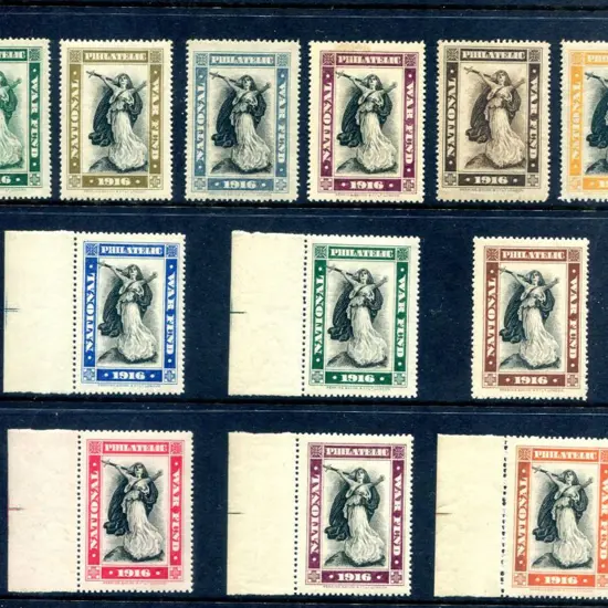 1916 National War Fund cinderellas printed by ...