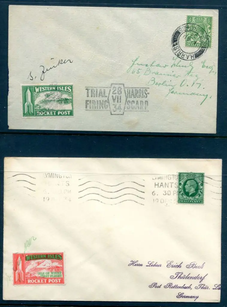 1934 (19th Dec) GPO Rocket Trials flight cover to ... Image 1++