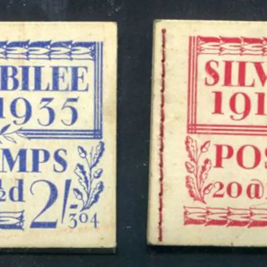 1935 2/- Silver Jubilee blue & 3/- red booklets. ...