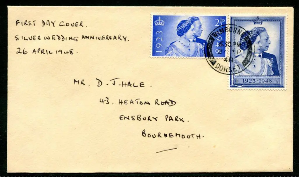 1948 (26th Apr) Silver Wedding FDC with pair tied ... Image 1++