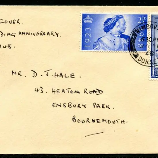 1948 (26th Apr) Silver Wedding FDC with pair tied ...