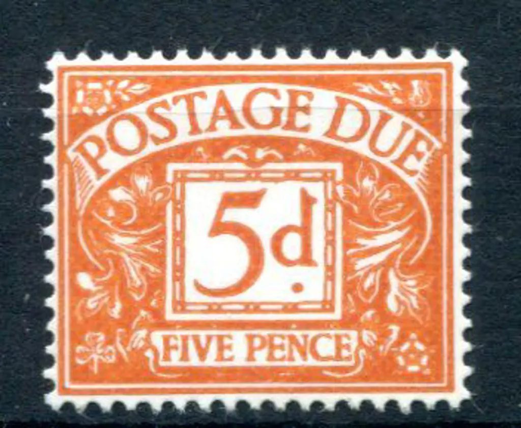 1968/69 5d bright orange Postage Due without wmk. ... Image 1++