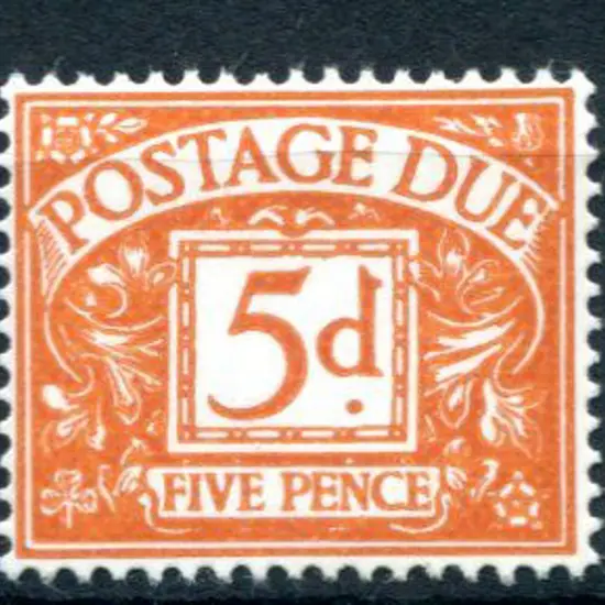 1968/69 5d bright orange Postage Due without wmk. ...