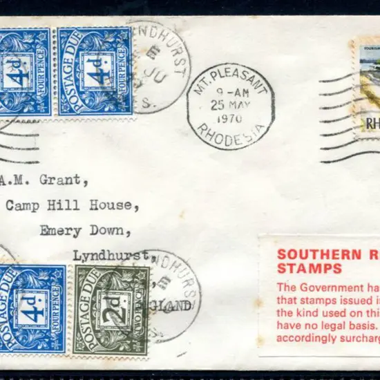1970 (June) Incoming cover from Mt Pleasant, ...