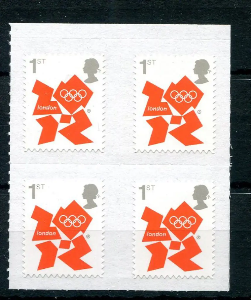 2012 London Olympics 1st class orange S/A block of ... Image 1++