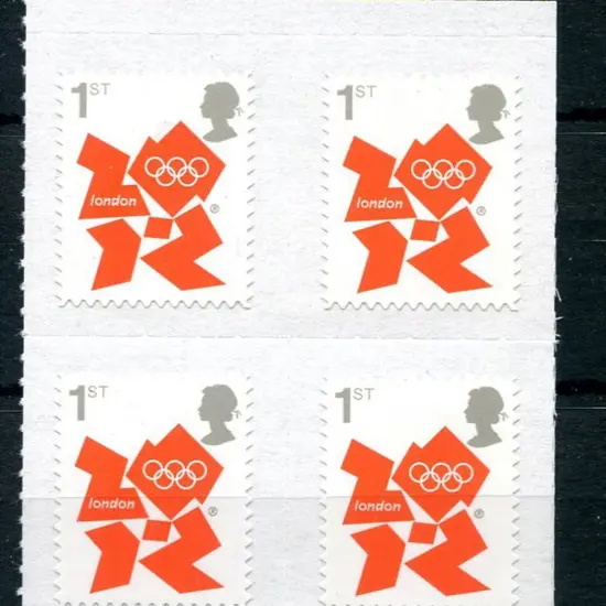 2012 London Olympics 1st class orange S/A block of ...