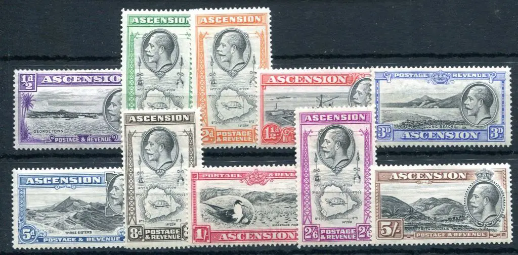 Ascension 1934 KGV Pictorials to 5/-. Fresh MLH. ... Image 1++