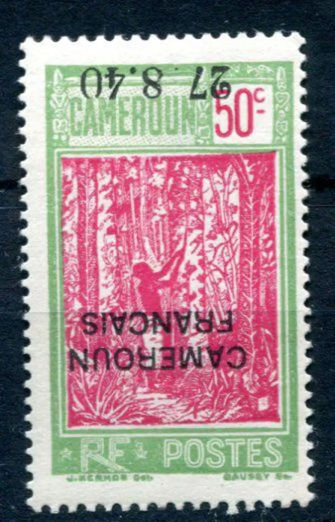 Cameroon1940 50¢ carmine & yellow green Adherence ... Image 1++