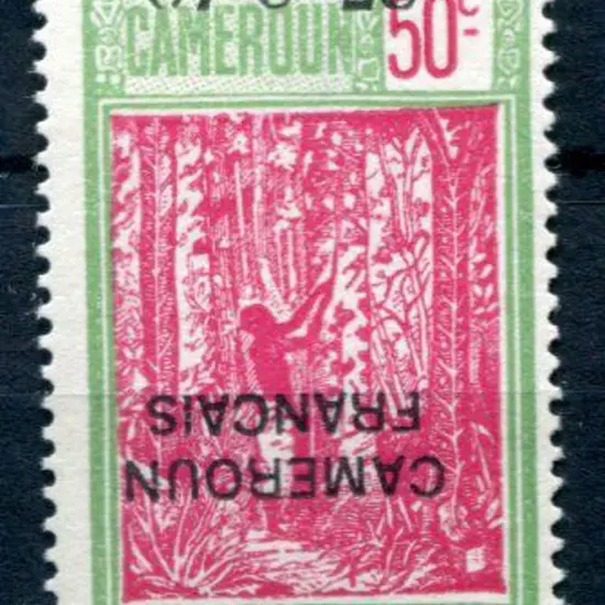 Cameroon1940 50¢ carmine & yellow green Adherence ...