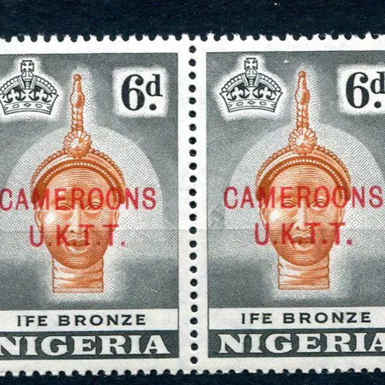 Cameroons (UKTT) 1960/61 6d Ife Bronze pair, rh ...