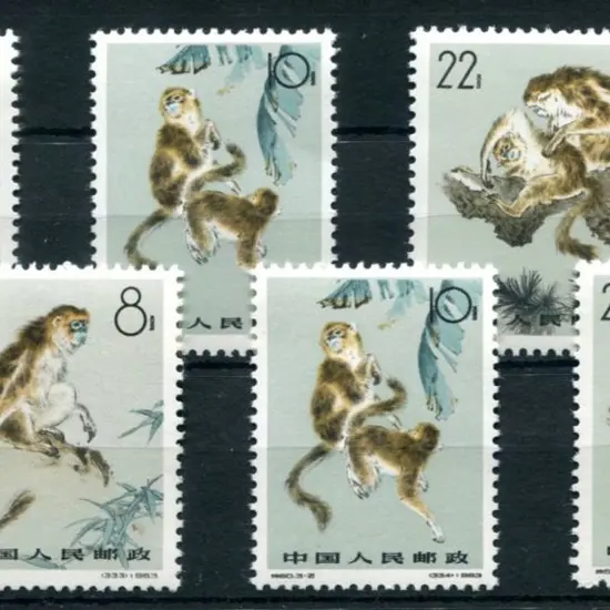 China 1963 Monkeys set of 3 x 2 sets of 3. Fresh & ...