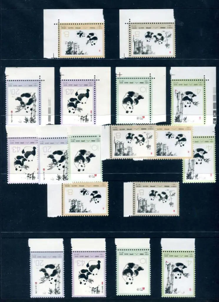 China 1973 Giant Pandas sets of 6 x 3. All fine ... Image 1++