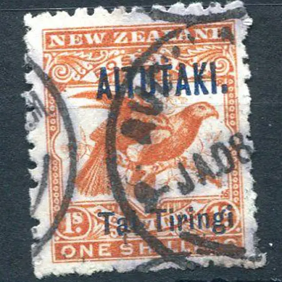 Cook Islands-Aitutaki 1903 1/- orange-red with ...