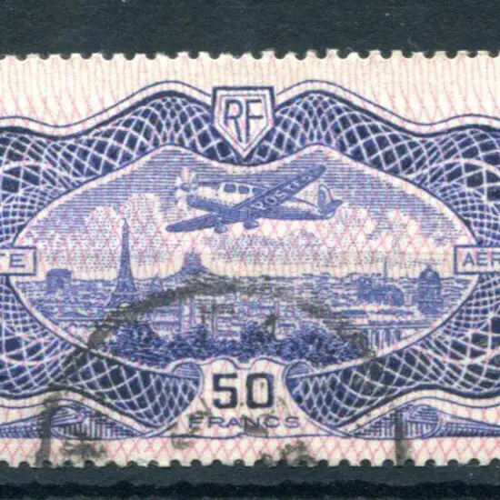France 1936 50f "Banknote" Airmail. Fine used. SG ...
