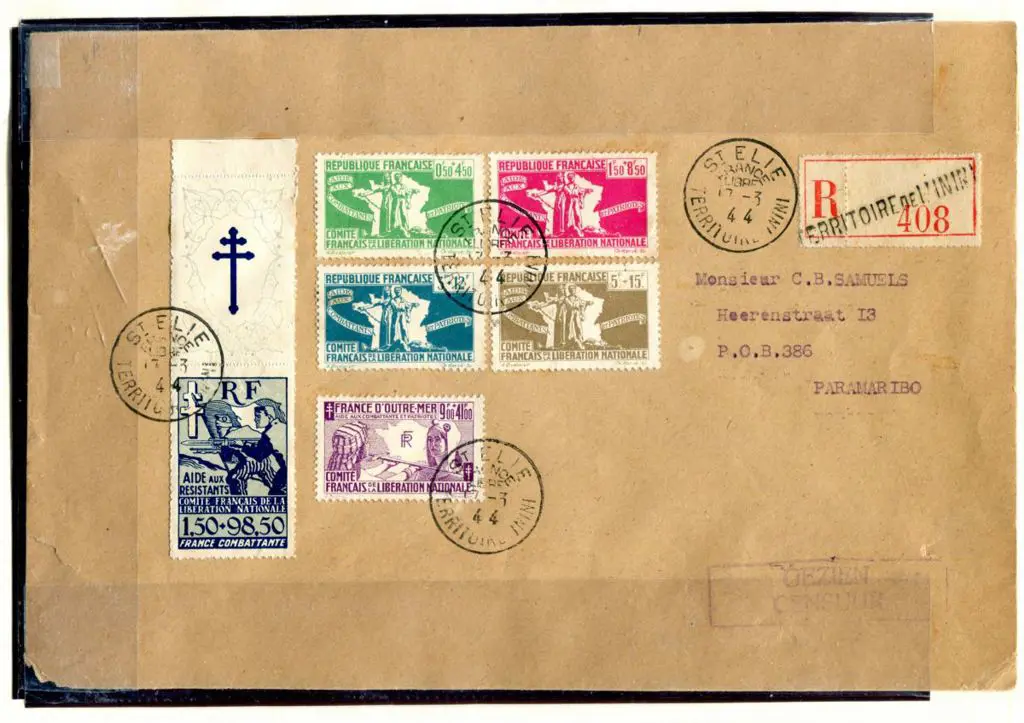 France 1944 (17th Mar) Cover Registered Territoire ... Image 1++