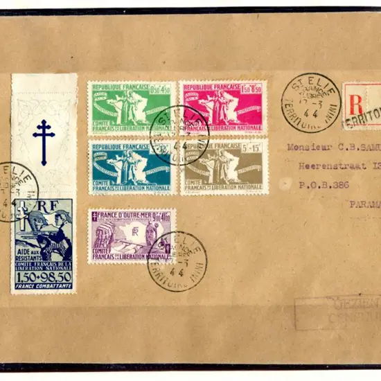 France 1944 (17th Mar) Cover Registered Territoire ...