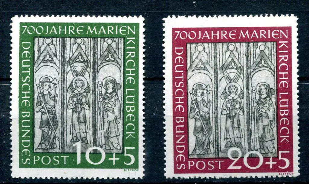 Germany (Allied Occupation) 1951 Lubeck Church ... Image 1++