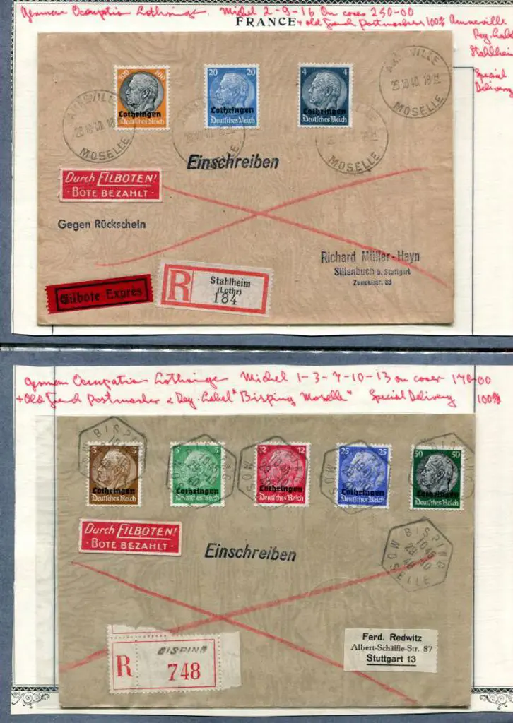 Germany (WWII Occ) 1944 unused ovptd postcards for ... Image 1++