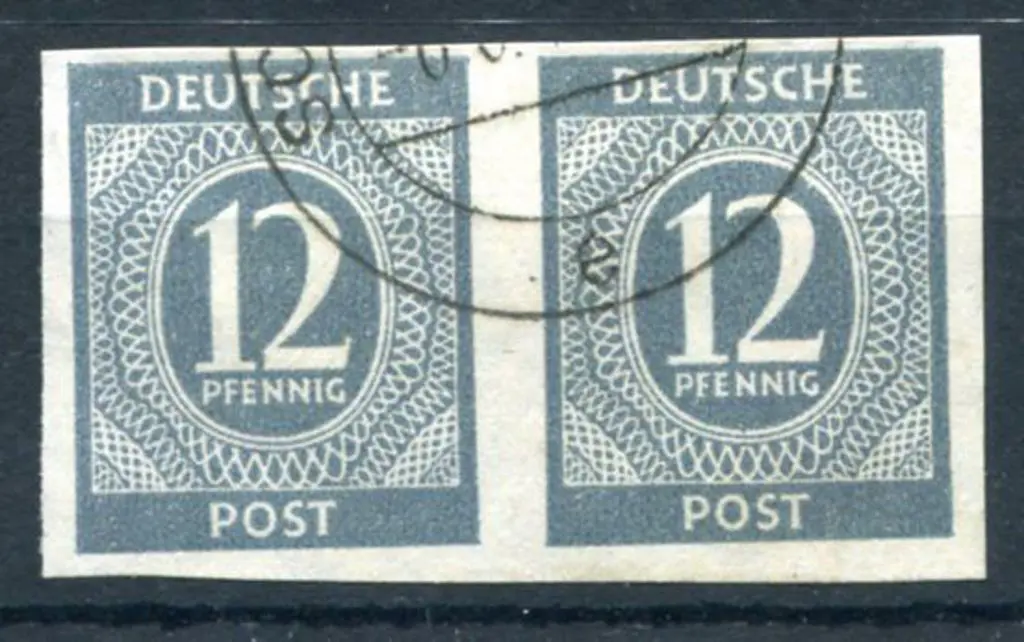 Germany-Allied Zone 1946 12pf grey numeral ... Image 1++