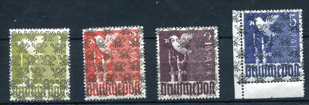 Germany-Allied Zone 1948 1mk, 2mk, 3mk & 5mk ... Image 1++