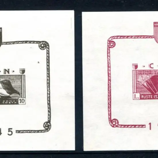 Italy (Aosta) 1945 10l lilac & 25l black CLN ...
