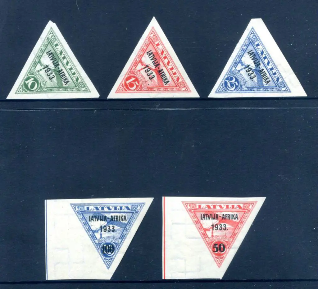1933 10s to 100s Air Charity Surcharge "Triangles" ... Image 1++